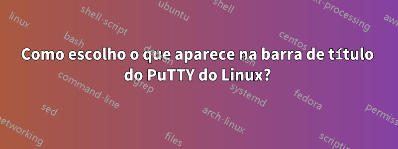 Como escolho o que aparece na barra de título do PuTTY do Linux?