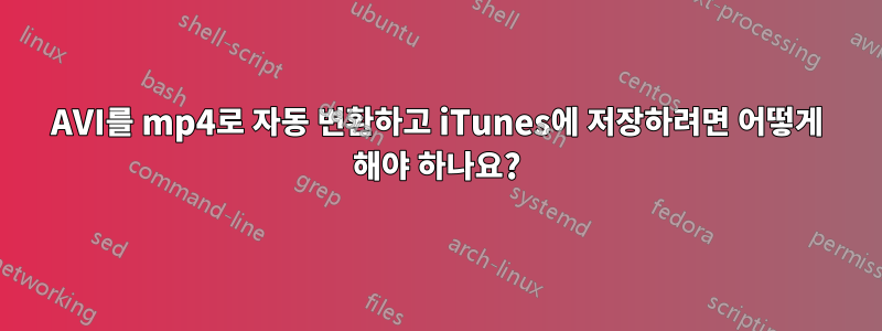 AVI를 mp4로 자동 변환하고 iTunes에 저장하려면 어떻게 해야 하나요?