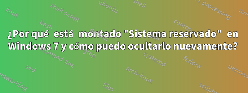 ¿Por qué está montado "Sistema reservado" en Windows 7 y cómo puedo ocultarlo nuevamente?