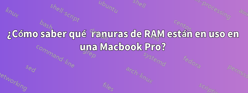 ¿Cómo saber qué ranuras de RAM están en uso en una Macbook Pro?