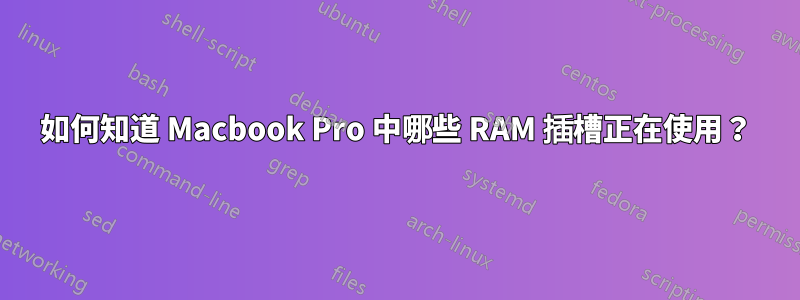 如何知道 Macbook Pro 中哪些 RAM 插槽正在使用？