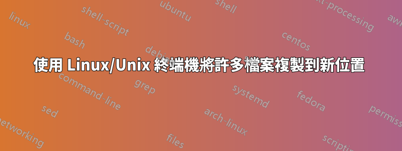 使用 Linux/Unix 終端機將許多檔案複製到新位置