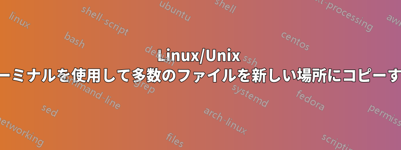 Linux/Unix ターミナルを使用して多数のファイルを新しい場所にコピーする