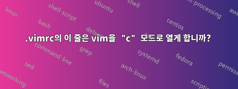 .vimrc의 이 줄은 vim을 "c" 모드로 열게 합니까?