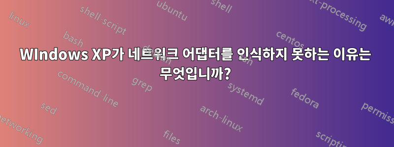 WIndows XP가 네트워크 어댑터를 인식하지 못하는 이유는 무엇입니까?