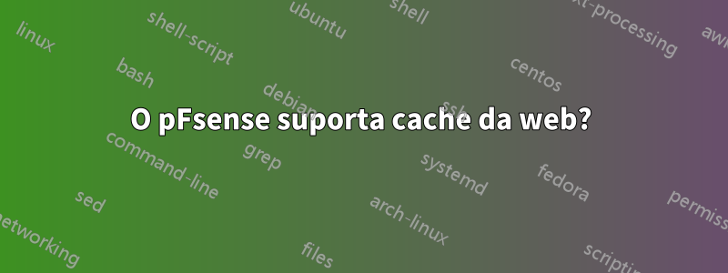 O pFsense suporta cache da web?