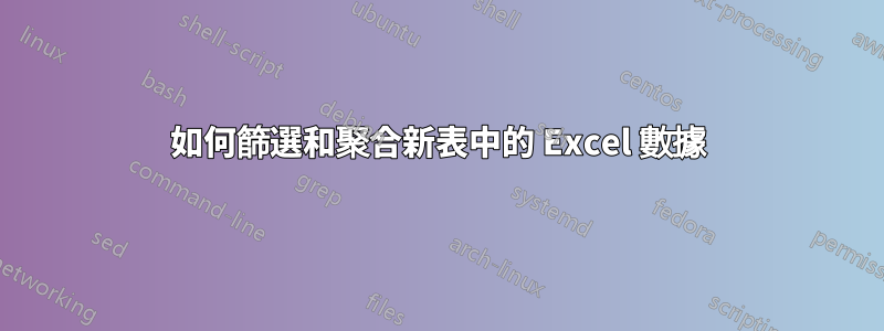 如何篩選和聚合新表中的 Excel 數據