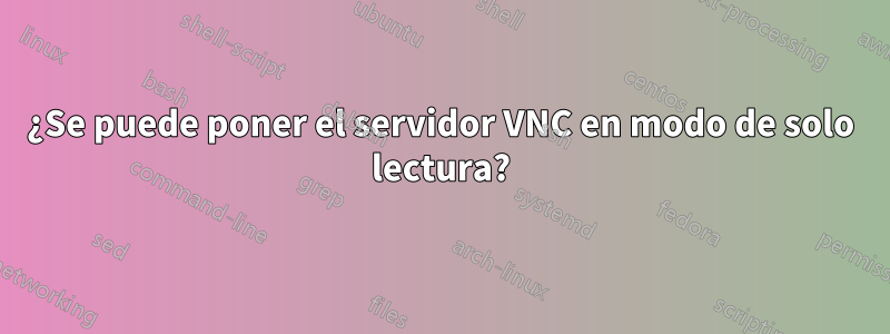 ¿Se puede poner el servidor VNC en modo de solo lectura?