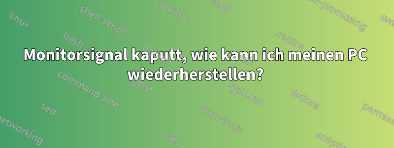 Monitorsignal kaputt, wie kann ich meinen PC wiederherstellen?