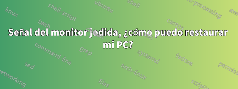 Señal del monitor jodida, ¿cómo puedo restaurar mi PC?