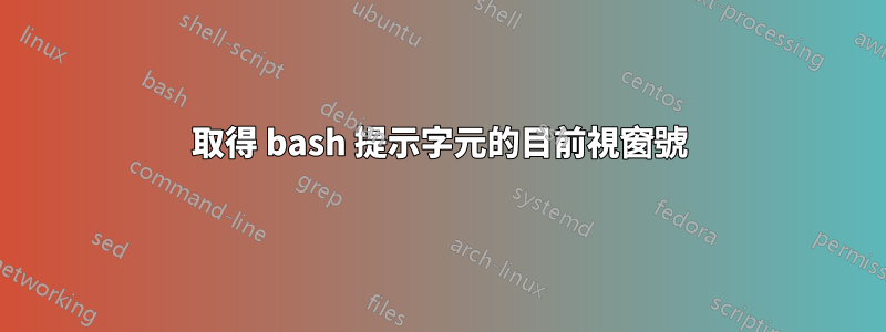 取得 bash 提示字元的目前視窗號