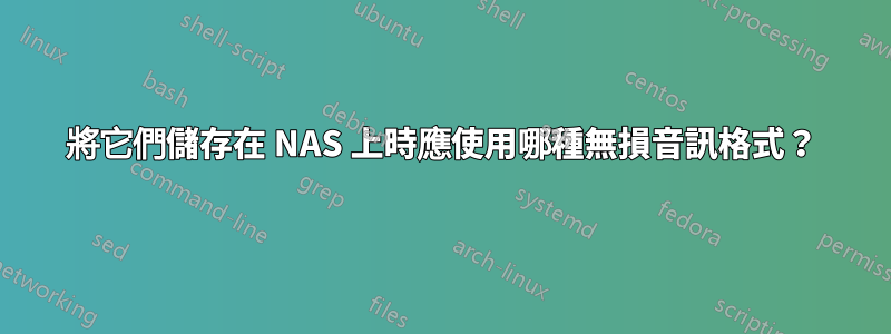 將它們儲存在 NAS 上時應使用哪種無損音訊格式？