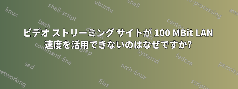 ビデオ ストリーミング サイトが 100 MBit LAN 速度を活用できないのはなぜですか?