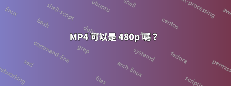 MP4 可以是 480p 嗎？