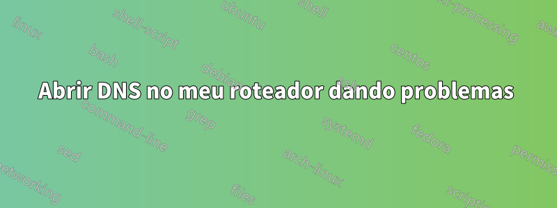 Abrir DNS no meu roteador dando problemas