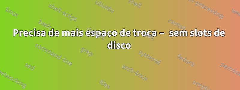 Precisa de mais espaço de troca – sem slots de disco