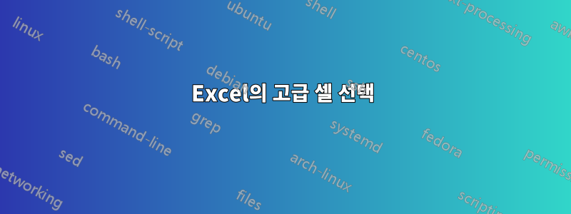 Excel의 고급 셀 선택