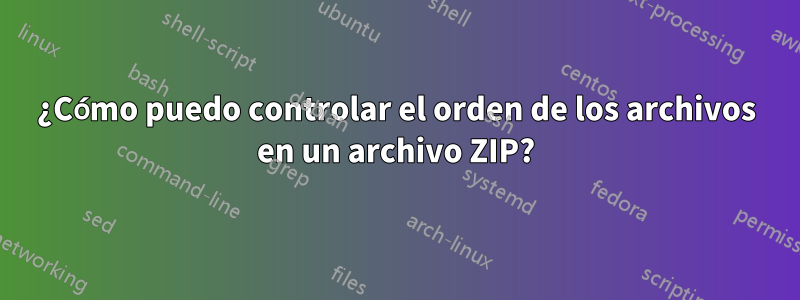 ¿Cómo puedo controlar el orden de los archivos en un archivo ZIP?