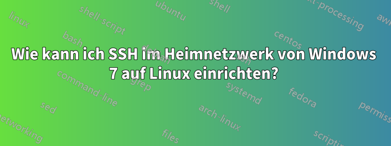 Wie kann ich SSH im Heimnetzwerk von Windows 7 auf Linux einrichten?