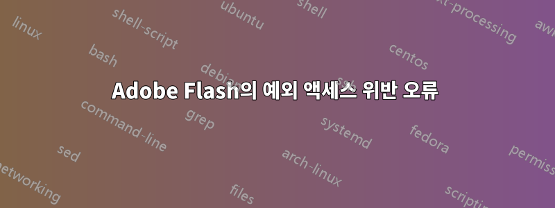 Adobe Flash의 예외 액세스 위반 오류