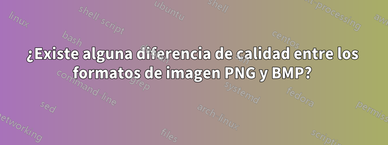 ¿Existe alguna diferencia de calidad entre los formatos de imagen PNG y BMP?