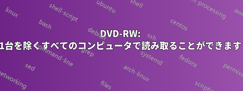 DVD-RW: 1台を除くすべてのコンピュータで読み取ることができます