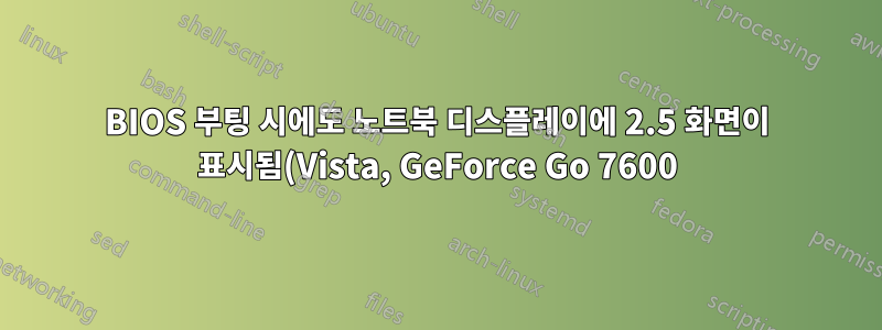 BIOS 부팅 시에도 노트북 디스플레이에 2.5 화면이 표시됨(Vista, GeForce Go 7600)