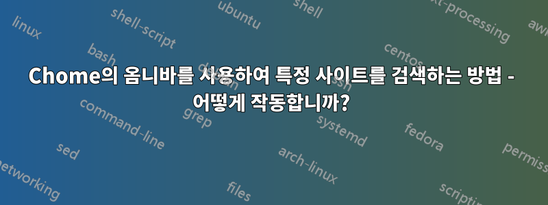 Chome의 옴니바를 사용하여 특정 사이트를 검색하는 방법 - 어떻게 작동합니까?