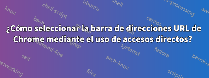 ¿Cómo seleccionar la barra de direcciones URL de Chrome mediante el uso de accesos directos? 