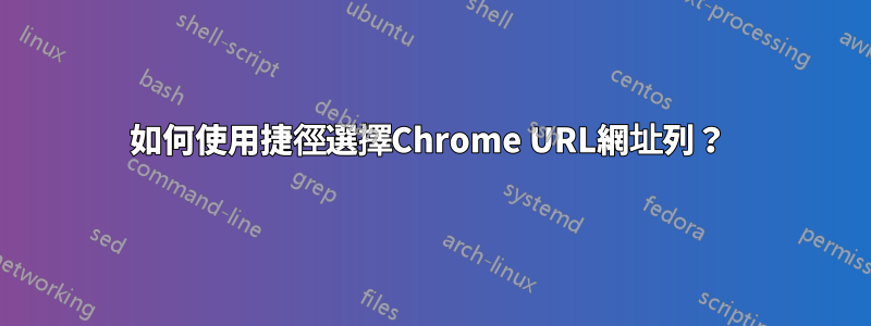 如何使用捷徑選擇Chrome URL網址列？ 