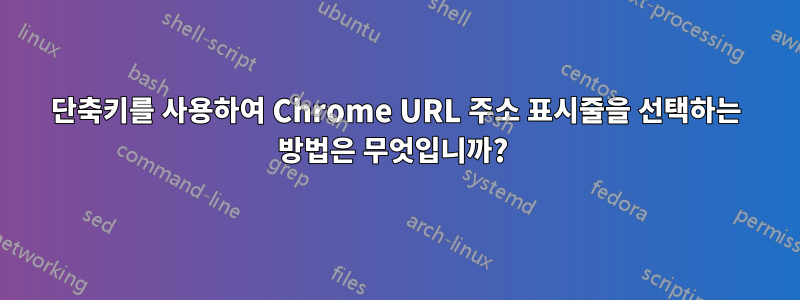 단축키를 사용하여 Chrome URL 주소 표시줄을 선택하는 방법은 무엇입니까? 