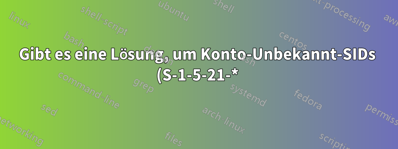 Gibt es eine Lösung, um Konto-Unbekannt-SIDs (S-1-5-21-*) durch vorhandene SIDs zu ersetzen?