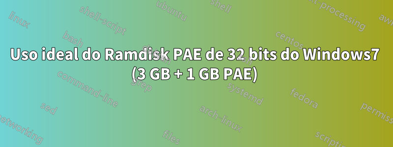 Uso ideal do Ramdisk PAE de 32 bits do Windows7 (3 GB + 1 GB PAE)