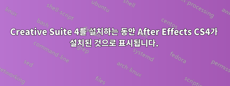 Creative Suite 4를 설치하는 동안 After Effects CS4가 설치된 것으로 표시됩니다.