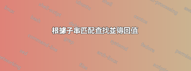 根據子串匹配查找並傳回值