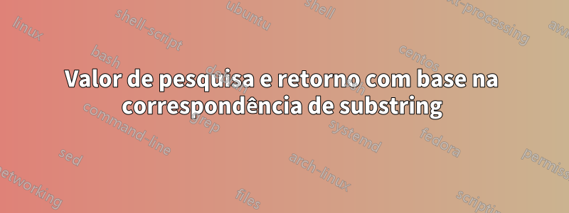 Valor de pesquisa e retorno com base na correspondência de substring