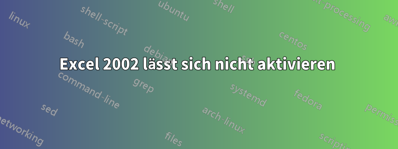 Excel 2002 lässt sich nicht aktivieren