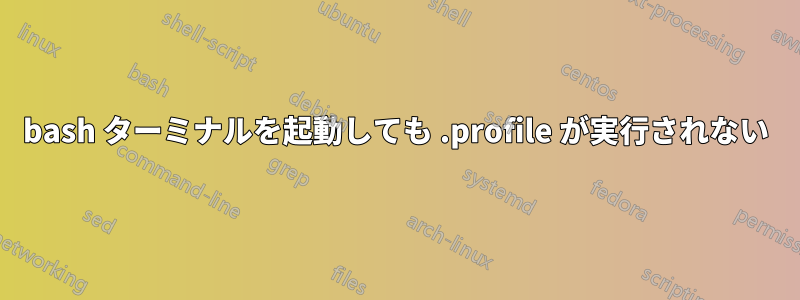 bash ターミナルを起動しても .profile が実行されない