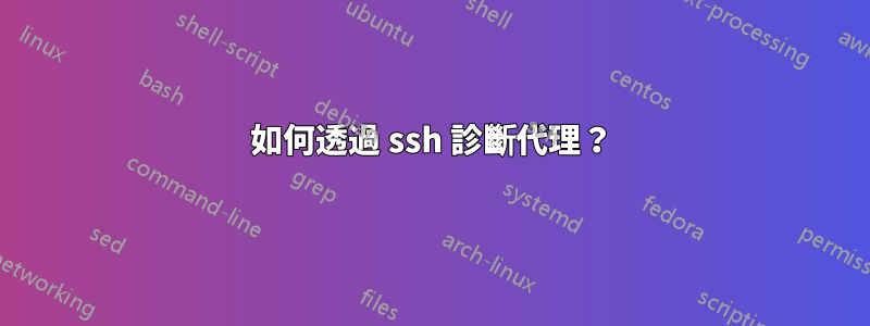 如何透過 ssh 診斷代理？