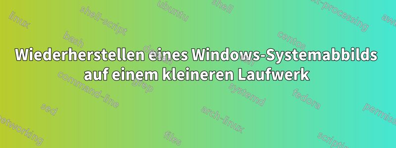 Wiederherstellen eines Windows-Systemabbilds auf einem kleineren Laufwerk