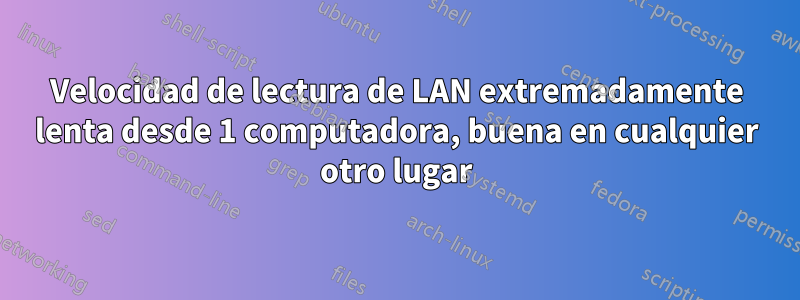 Velocidad de lectura de LAN extremadamente lenta desde 1 computadora, buena en cualquier otro lugar