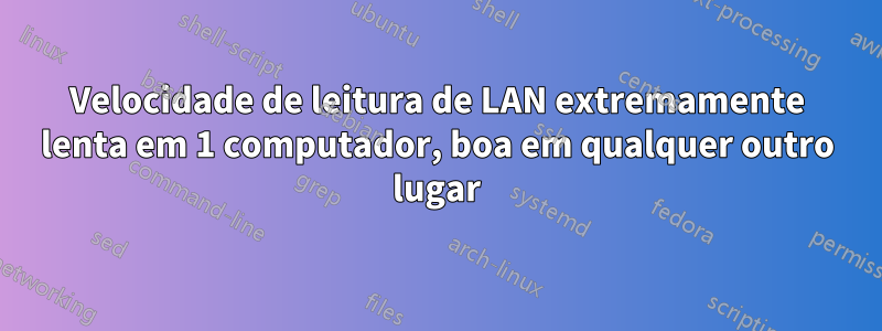 Velocidade de leitura de LAN extremamente lenta em 1 computador, boa em qualquer outro lugar