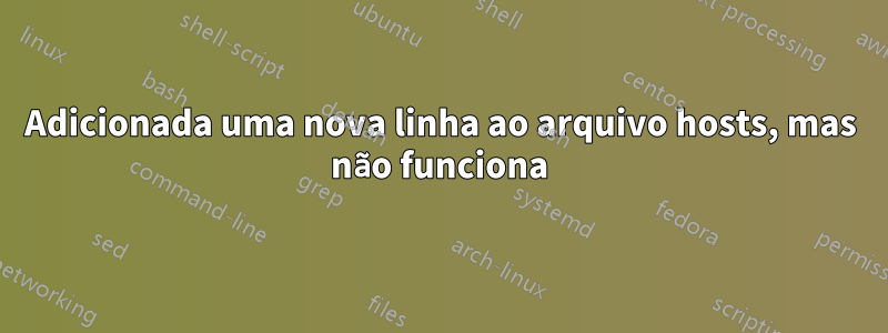 Adicionada uma nova linha ao arquivo hosts, mas não funciona