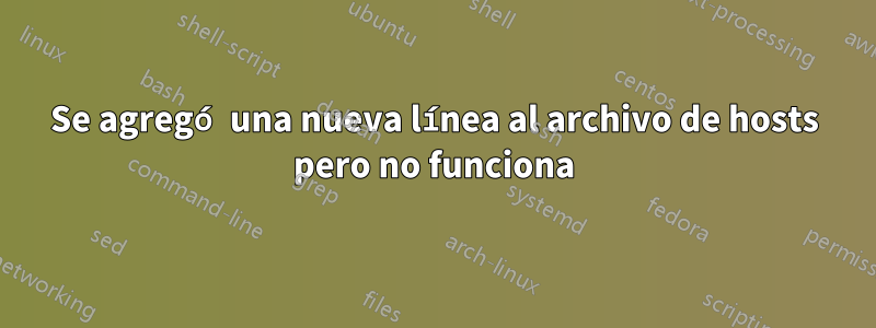 Se agregó una nueva línea al archivo de hosts pero no funciona