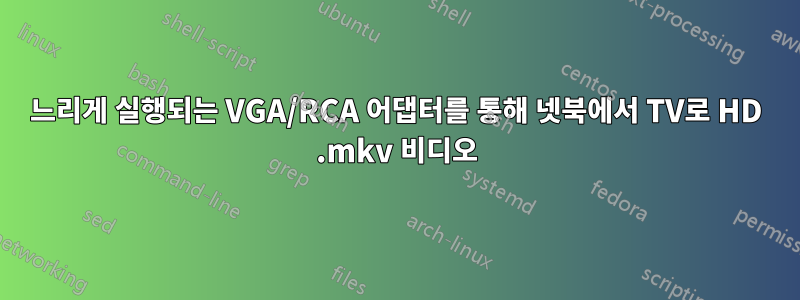 느리게 실행되는 VGA/RCA 어댑터를 통해 넷북에서 TV로 HD .mkv 비디오