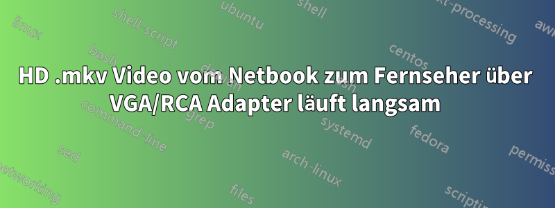 HD .mkv Video vom Netbook zum Fernseher über VGA/RCA Adapter läuft langsam