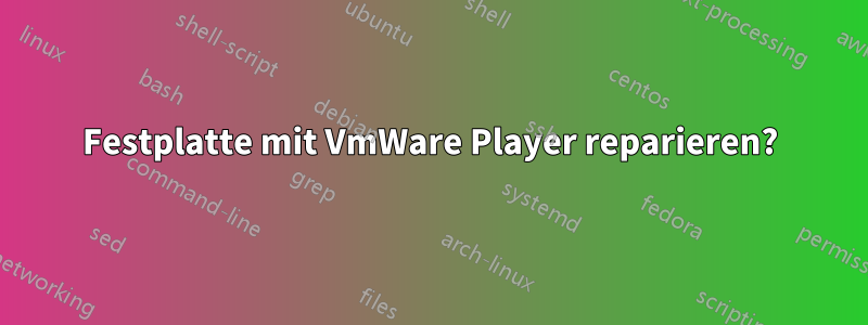 Festplatte mit VmWare Player reparieren?