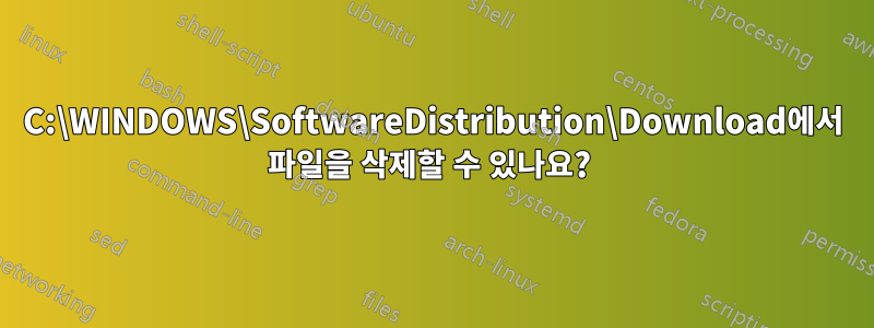 C:\WINDOWS\SoftwareDistribution\Download에서 파일을 삭제할 수 있나요? 