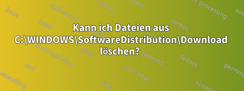 Kann ich Dateien aus C:\WINDOWS\SoftwareDistribution\Download löschen? 