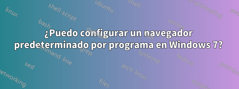 ¿Puedo configurar un navegador predeterminado por programa en Windows 7?